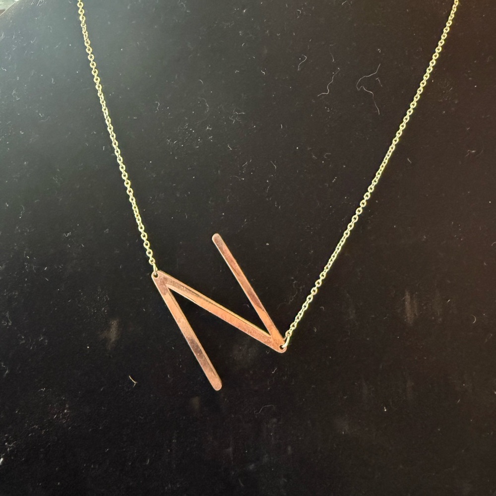 Silver Initial Necklace - Costume jewelry.